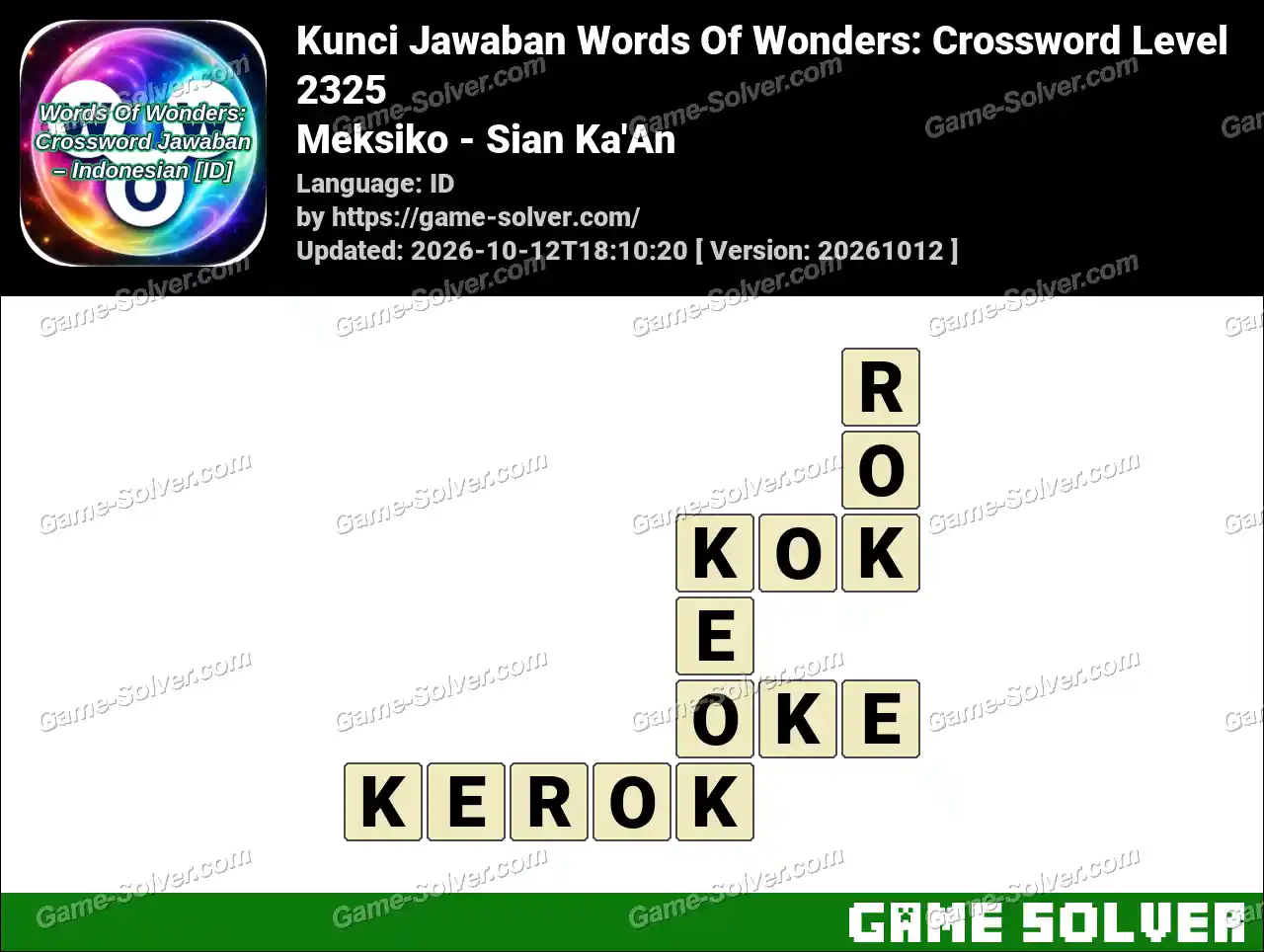 Kunci Jawaban Words Of Wonders: Crossword Level 2325 – Meksiko – Sian Ka’An